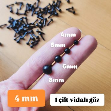 4mm siyah göz - 1 çift