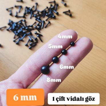 6mm siyah göz - 1 çift