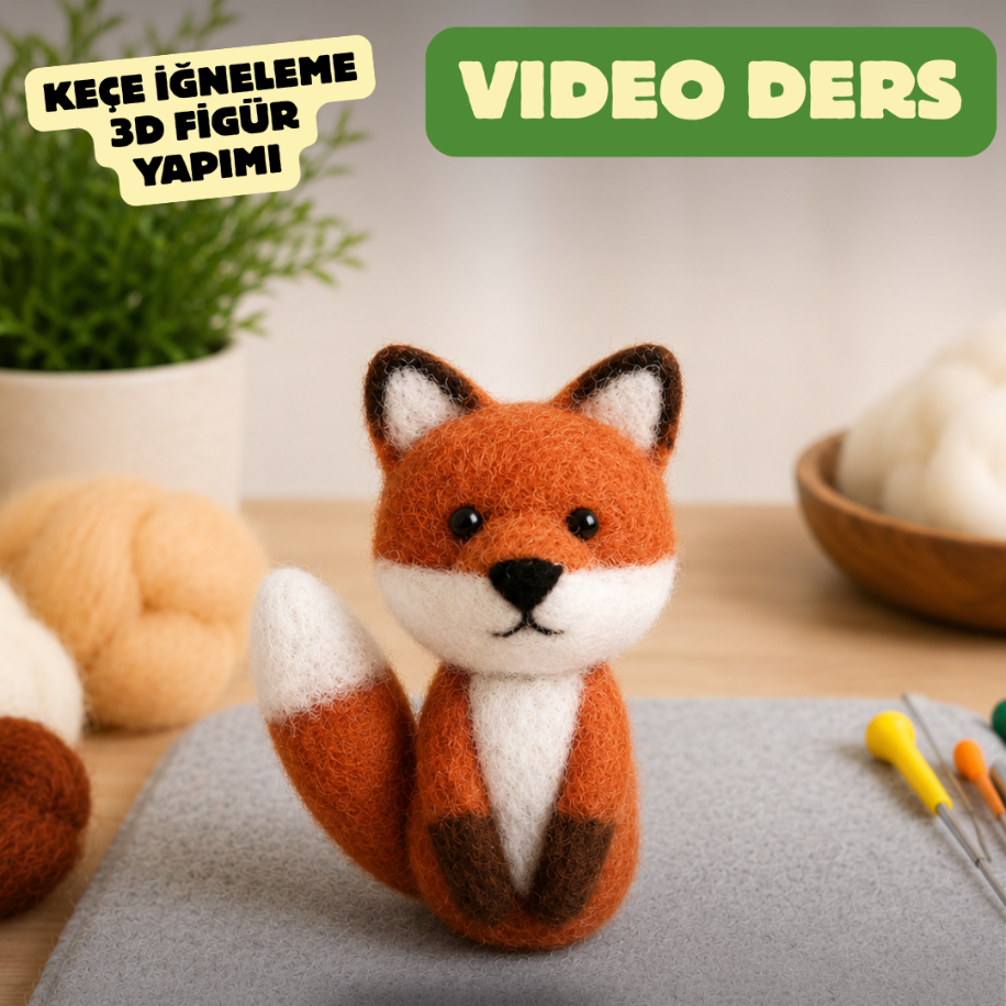 keçe tilki nasıl yapılır, video ders