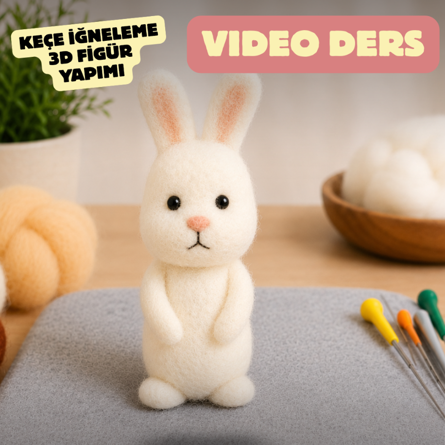 keçe tavşan yapımı video ders